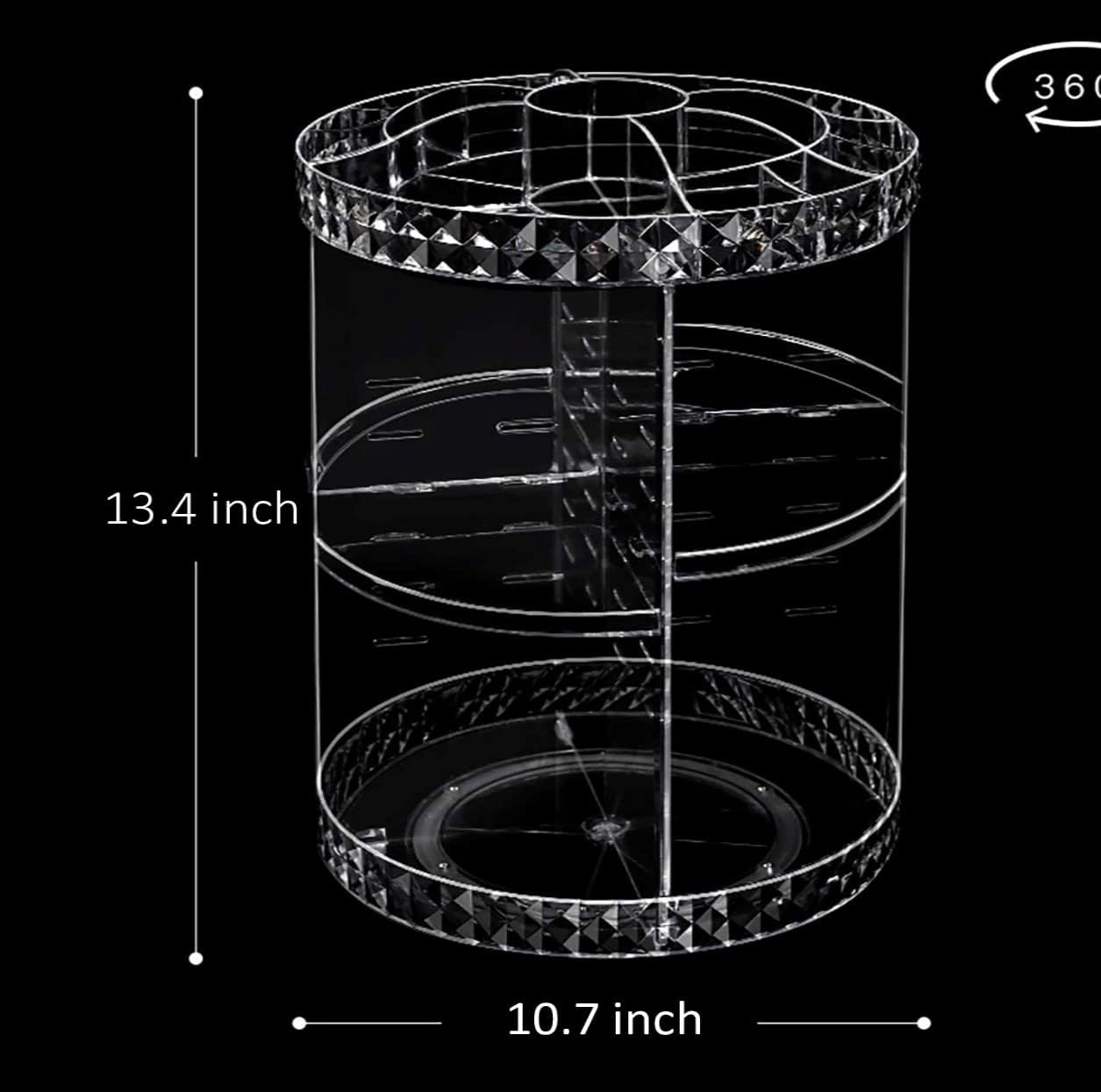 360° Rotating Crystal Makeup Organizer