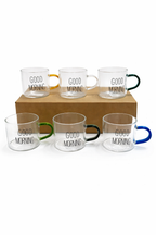 Good Morning Coffee Mug Set – 6 Pieces