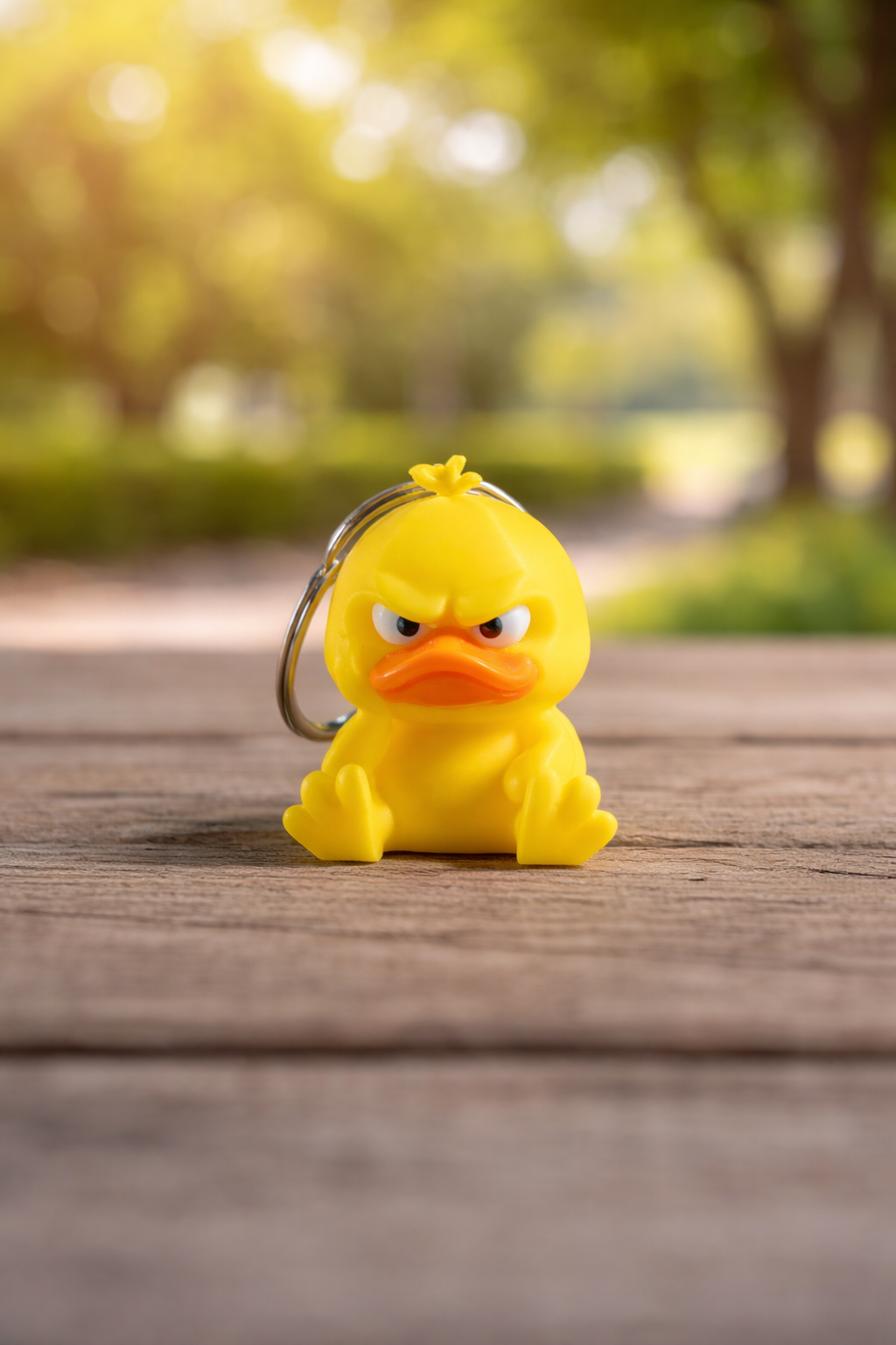 Yellow Angry Duck Keychain