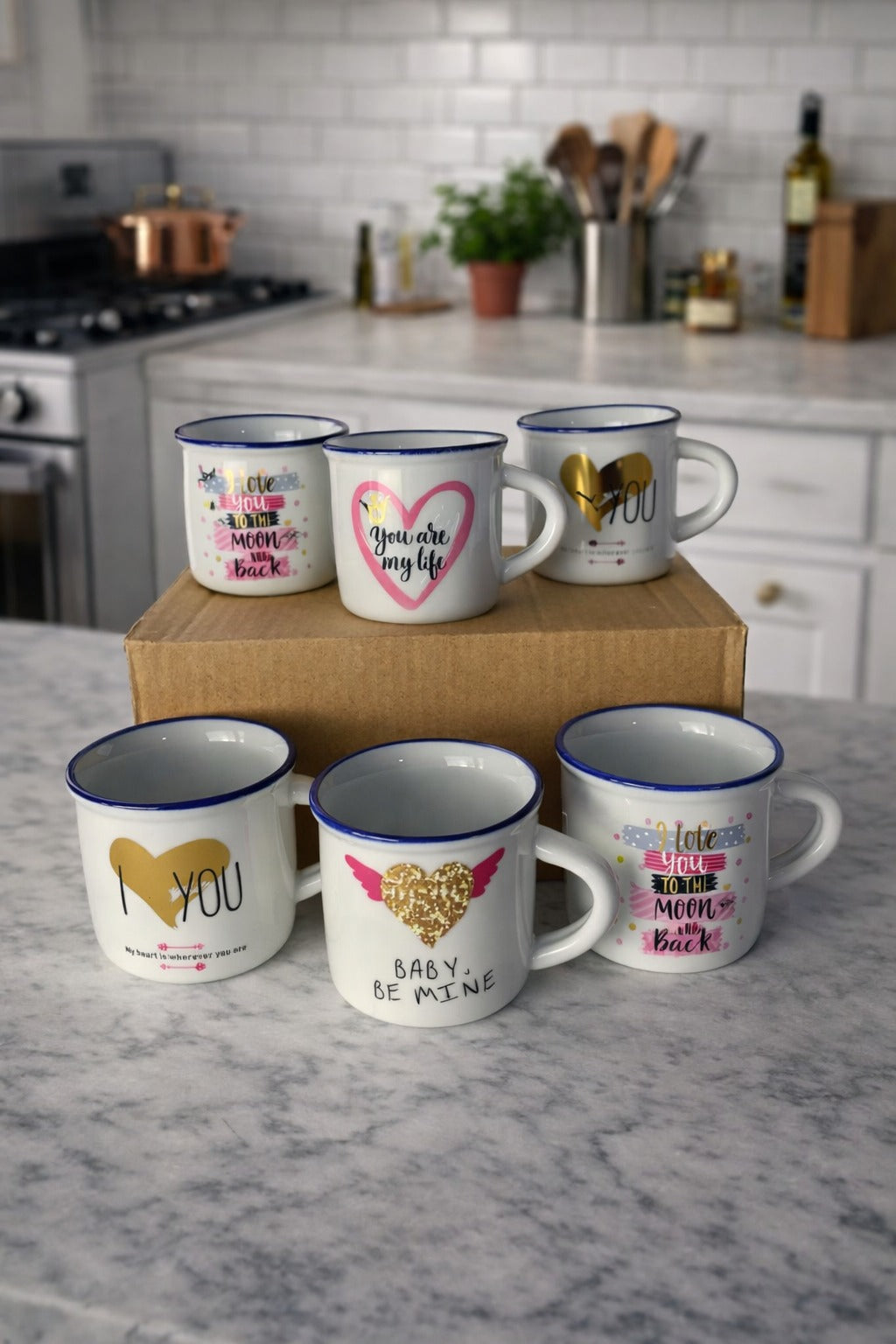 6-piece heart-cups set