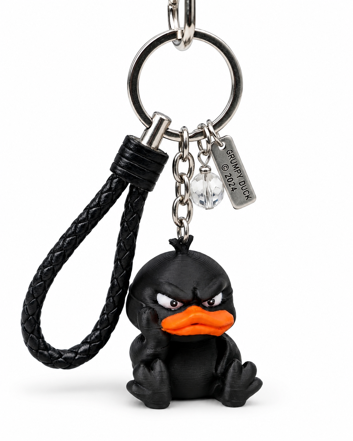 Black Angry Duck Keychain