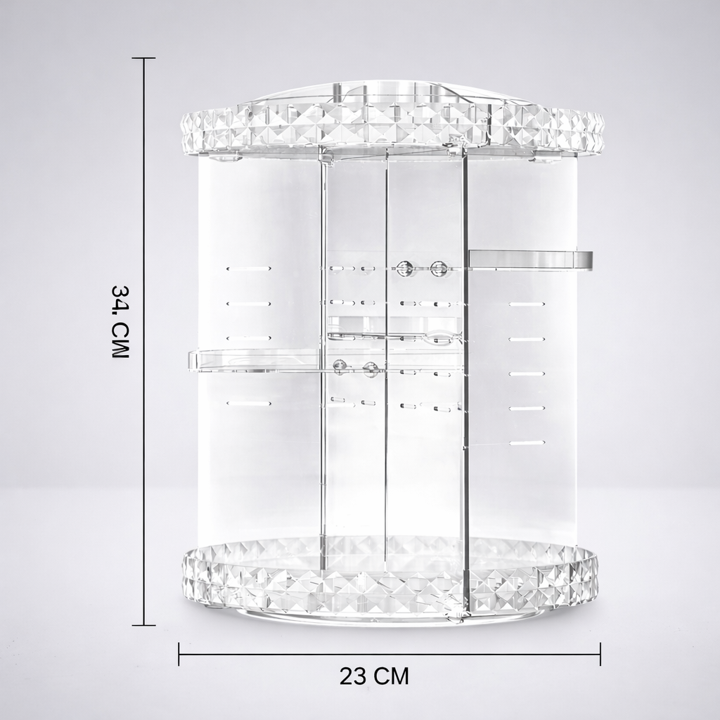 منظم مكياج كريستالي دوار 360 درجة