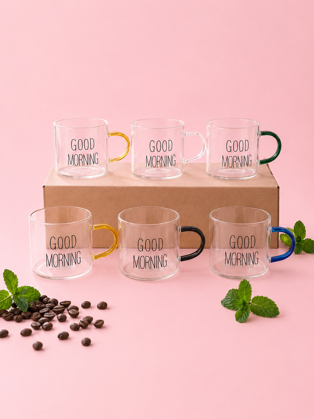 Good Morning Coffee Cups Set – 6 Pcs