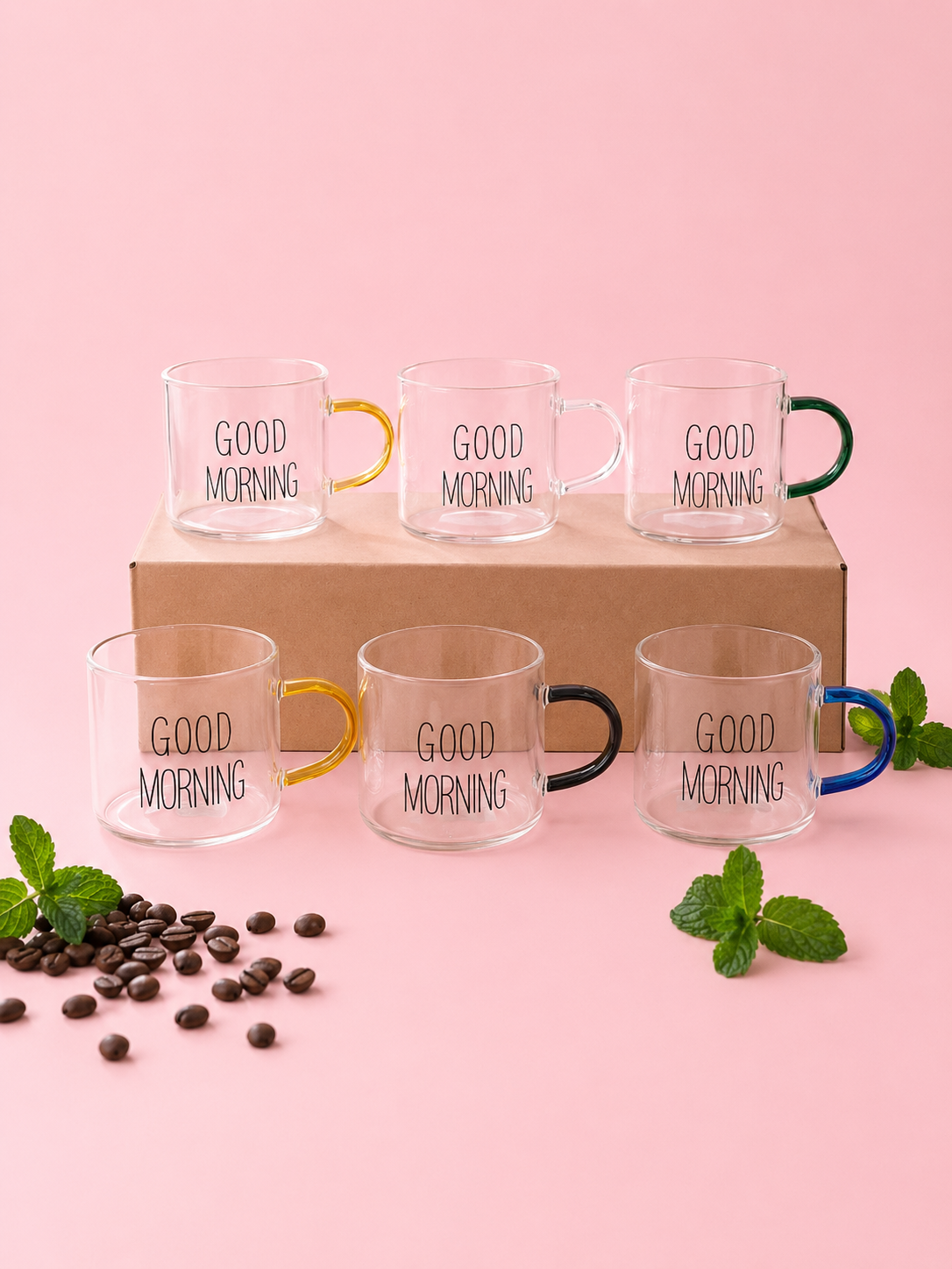 Good Morning Coffee Cups Set – 6 Pcs