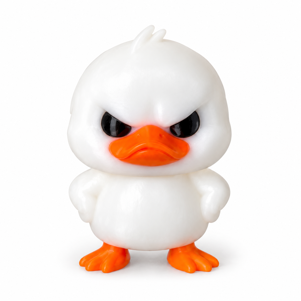 White Angry Duck keychain