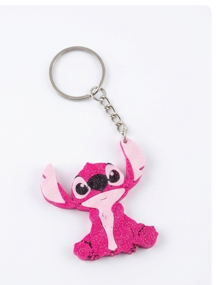 Pink Stitch Keychain