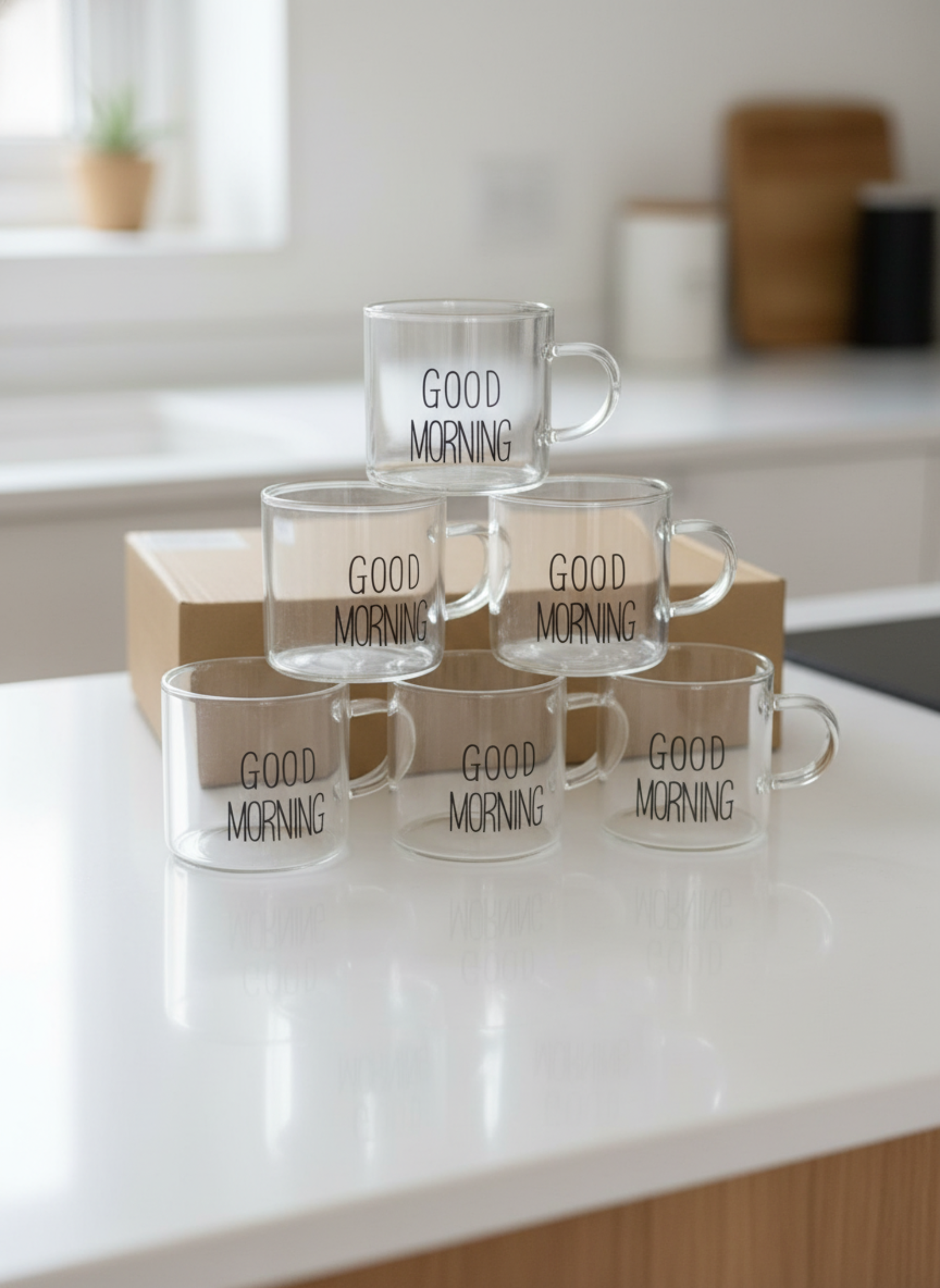 Good Morning Coffee Cups Set – 6 Pcs