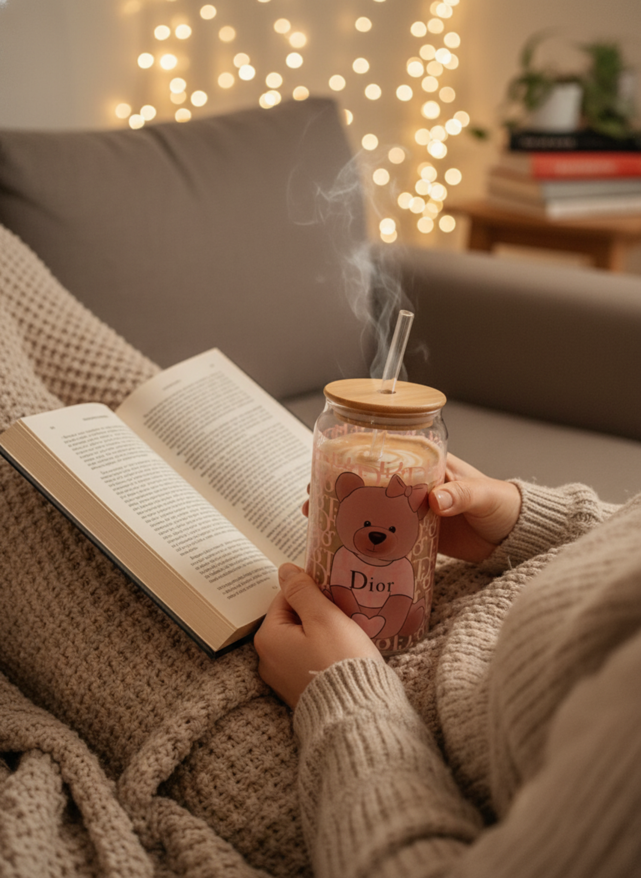 Bear Glass Ice Coffee Cup