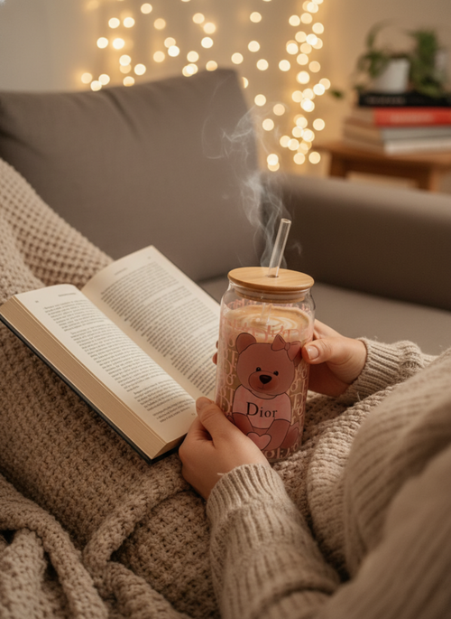 Bear Glass Ice Coffee Cup