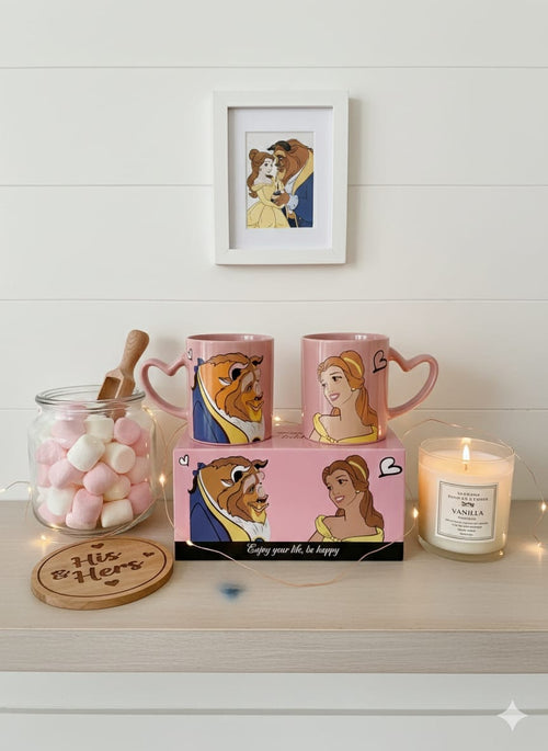 Beauty and the Beast Couple Porcelain Mug Set (2 Pcs)