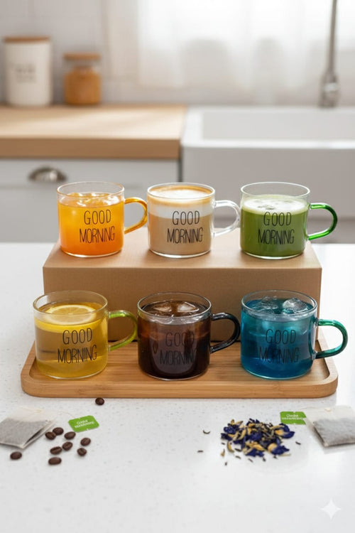 Good Morning Coffee Cups Set – 6 Pcs