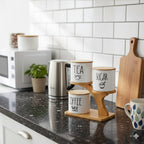 Tea Coffee Sugar White Porcelain Jars Set 3-Pieces