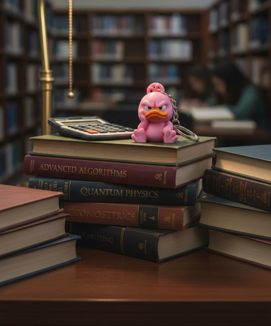 Pink Angry Duck Keychain