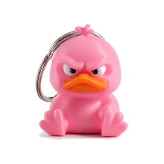 Pink Angry Duck Keychain