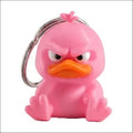 Pink Angry Duck keychain on white background