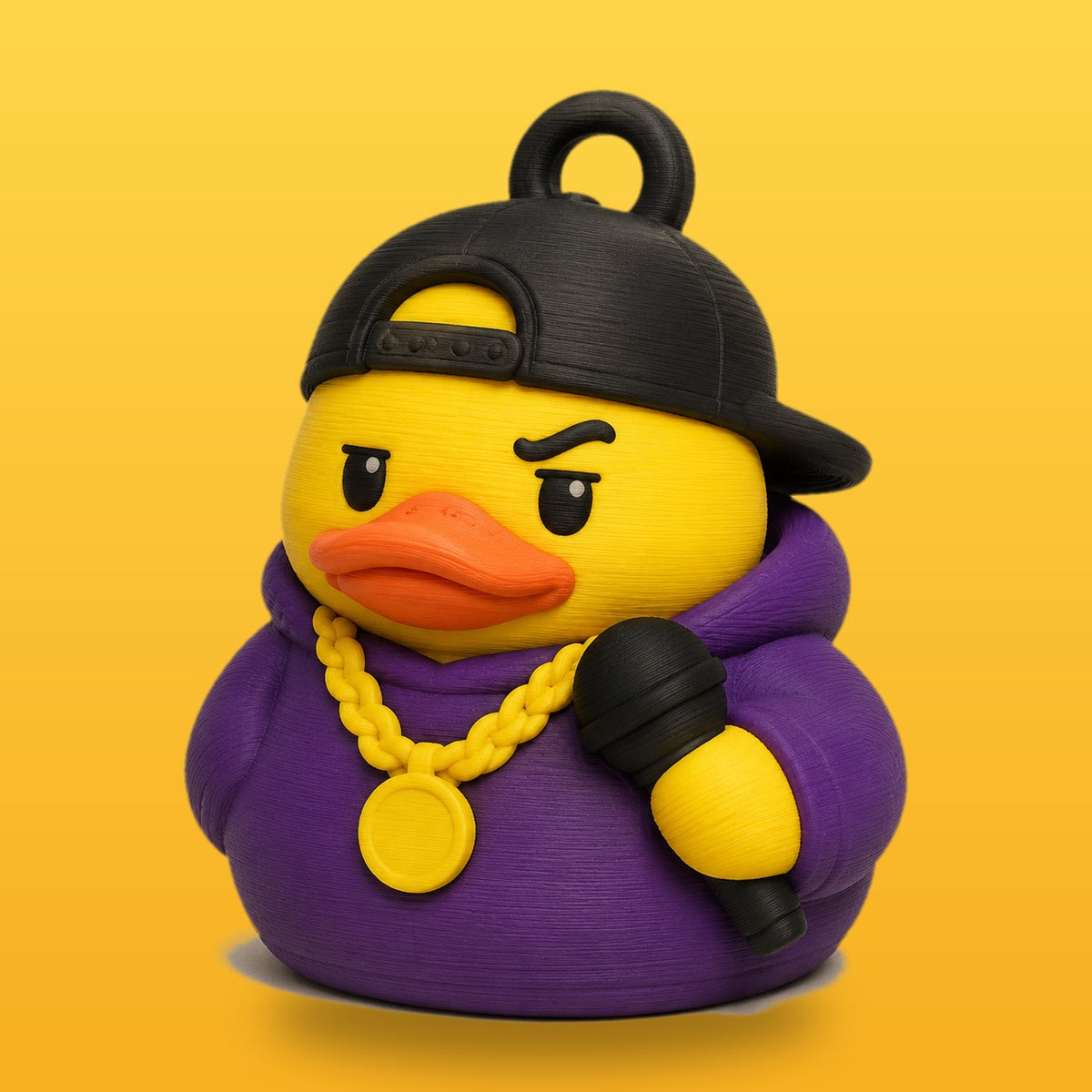 Rap Duck on yellow background